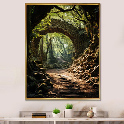 «Green Green Tunnel Enchanted Forest Earthy II», reproduction sur toile