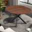 Table de salle à manger extensible compacte, en bois aggloméré noyer, moderne pour les petits espaces