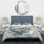 Ensemble d'édredon 4 pièces Floral Floral - Chic Blue Blooming Flower IV Literie-131383242