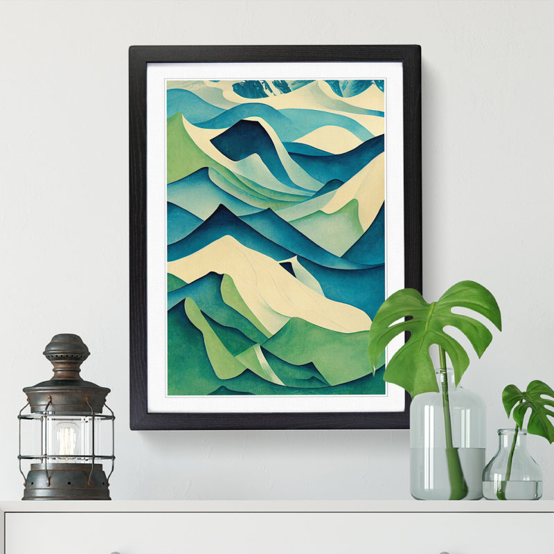 FRM-V0523-1079X Glacier Abstract Vol.1 - Picture Frame Print, Black Framed, 64cm H x 46cm W