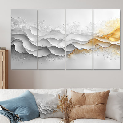 Aurore blanche blanche, vague du temps III - Constructivisme, art mural - ensemble d'art mural moderne