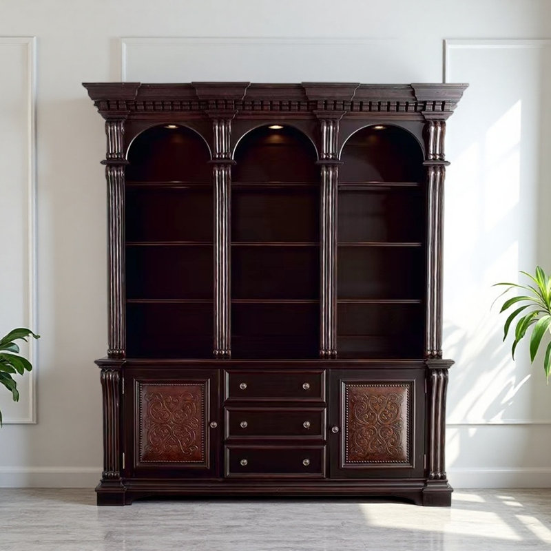 Vitrine en bois massif rétro français, Brun