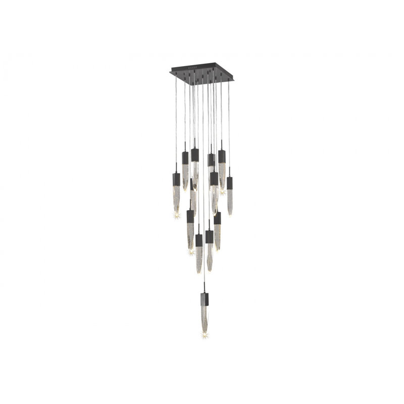 Aspen 13 - Light Crystal Chandelier, Dark Bronze