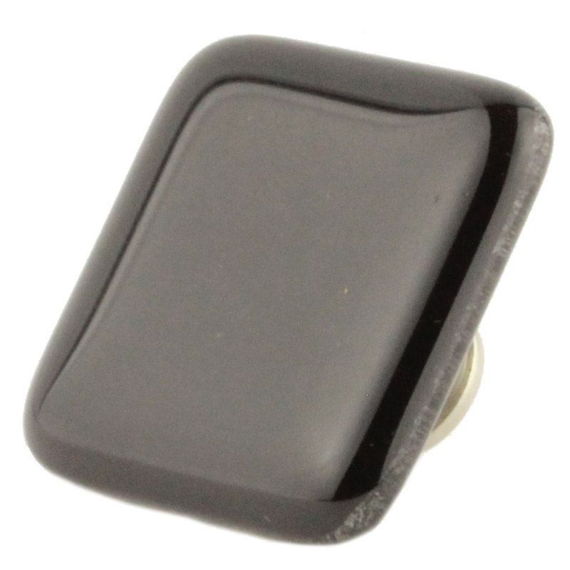 (5 Pack) 1-1/2 inch Handcrafted Glass Knob, Black/Satin Nickel
