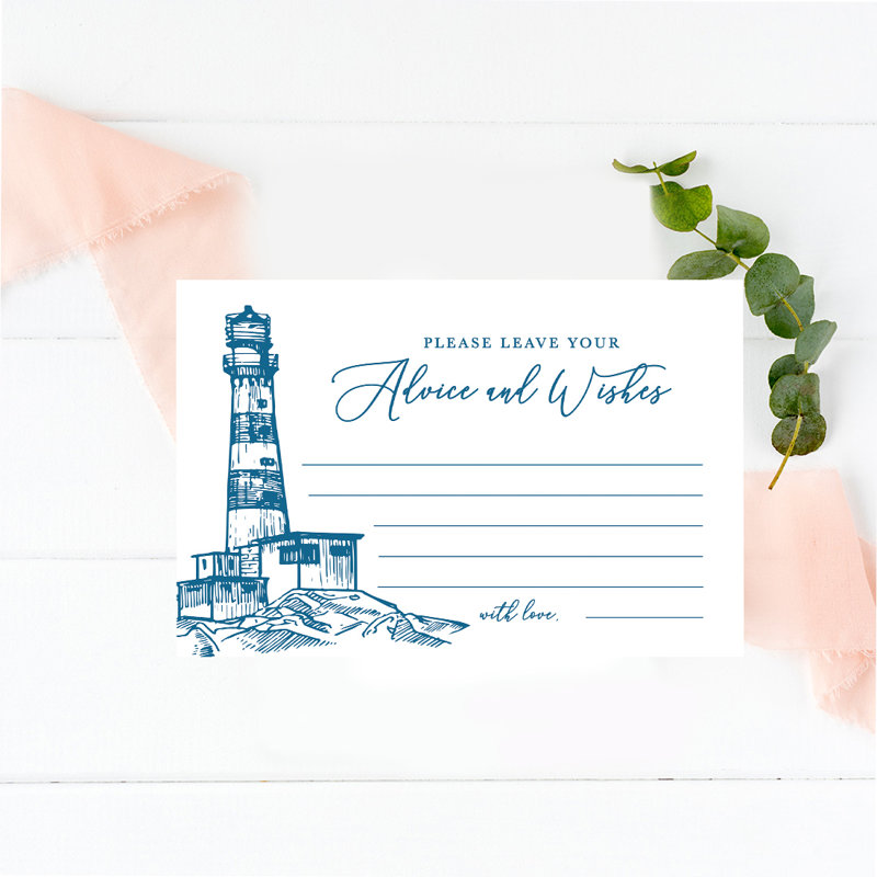 Phare nautique, dessin de lignes, conseils de mariage et vœux de bien-aimés