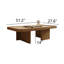 Table basse 51,5 po Mid-Century Modern, Travertin