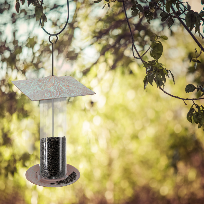 Pinecone Tube Bird Feeder, Copper Verdi