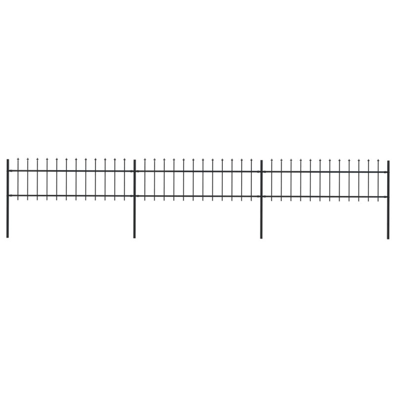 Valasco 60cm H x 540cm W Black Metal Border Fence