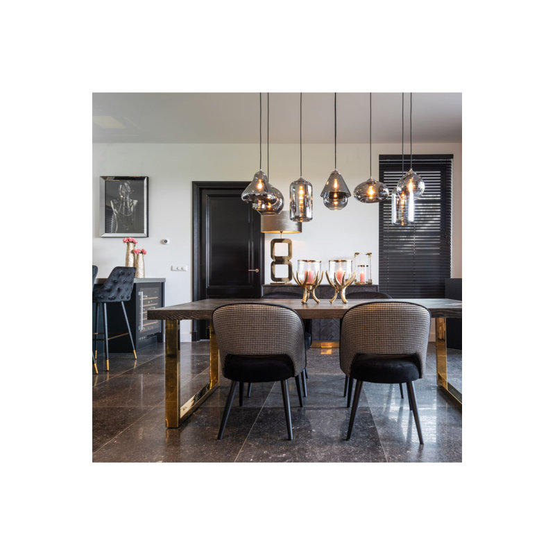 Blackbone Dining Table, Gold, 30" H x 71" L, Standard Table (30” Height)