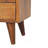 Solid Wood Mini Classic Chestnut Bedside, 2-Drawers, 1 Open Slot, Nordic Legs, Dark Brown