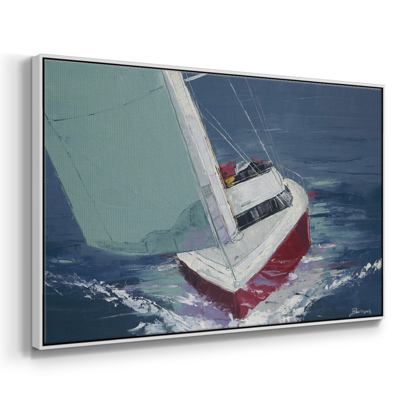 Day Sailing, reproduction d'art sur toile, H 17 po x l 25 po x P 2 po, Toile encadrée flottée blanche