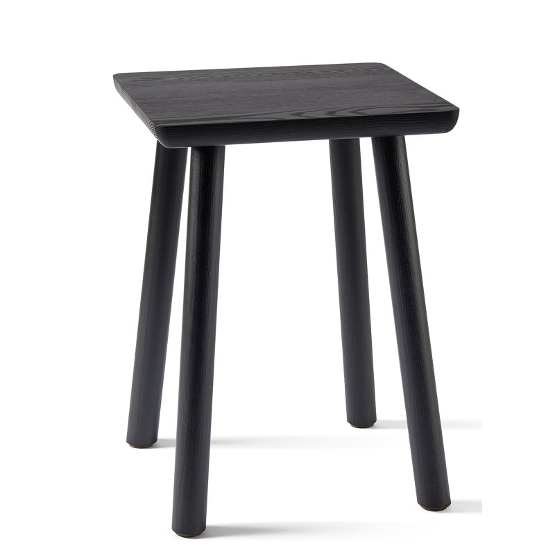 Solid Wood Accent Stool, Black