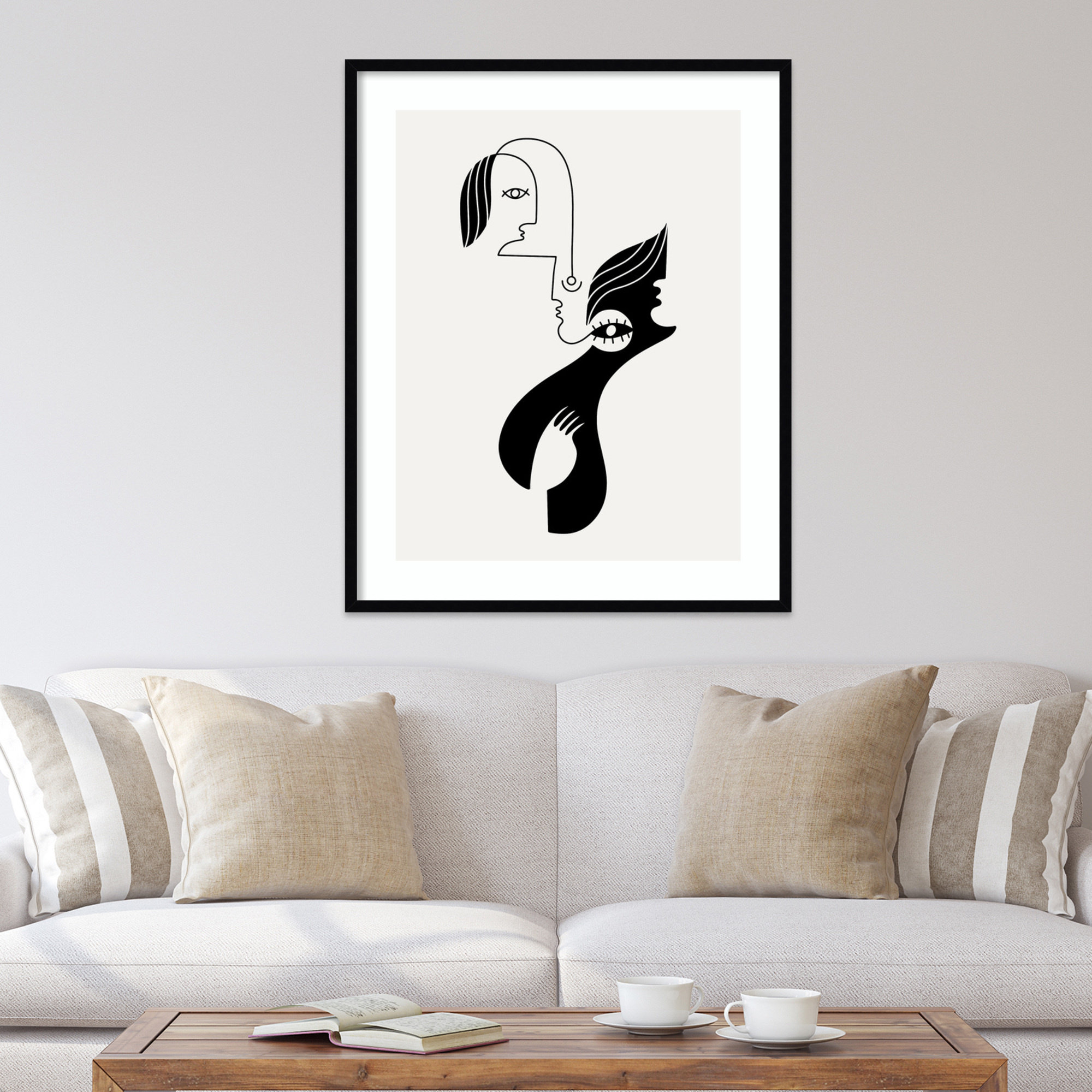 Past Life by Shatha Al Dafai, 21.38" H x 17.38" W x 0.875" D, Noir Black Framed