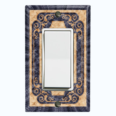 Elegant Beige Black Carpet Rug Print Nature Themed 1 - Gang Rocker Standard Wall Plate