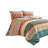 Turquoise/Orange/Yellow Reversible 3 Piece Duvet Cover Set-1765591083