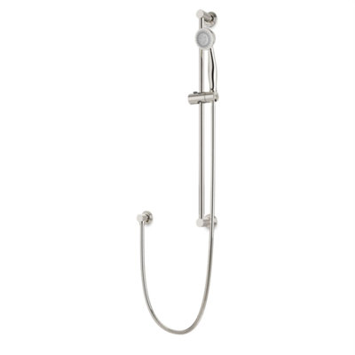 Ensemble de barre coulissante classique avec sortie d'eau séparée et douche à main en nickel brossé