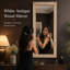 Miroir mural rustique en bois massif - Blanc antique-874833126