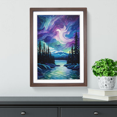 Northern Lights Abstract No.2 - Single Picture Frame Print on Wood
