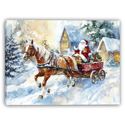Santa’s Holiday Journey Wrapped Canvas Wall Art
