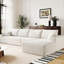 Canapé blanc en forme de L en nuage de velours côtelé de 135 po, canapé modulaire rembourré moderne, 4 sièges, siège profond, sans assemblage pour canapé avec méridienne-1572271092-1572271095