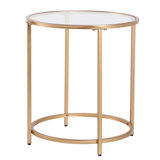 Round Glass Top End Side Table