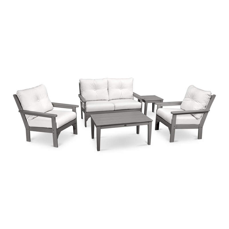 Vineyard 5-Piece Deep Seating Set, Slate Gray, Natural