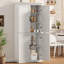 70 po H, armoire de rangement autoportante avec portes et tablettes réglables-1615182776