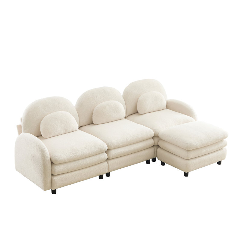 Canapé 3 places Teddy, Beige, 98.22"