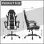Fauteuil de jeu avec repose-pieds, fauteuil d'ordinateur ergonomique avec appui-tête et support lombaire, fauteuil de jeu vidéo à hauteur réglable