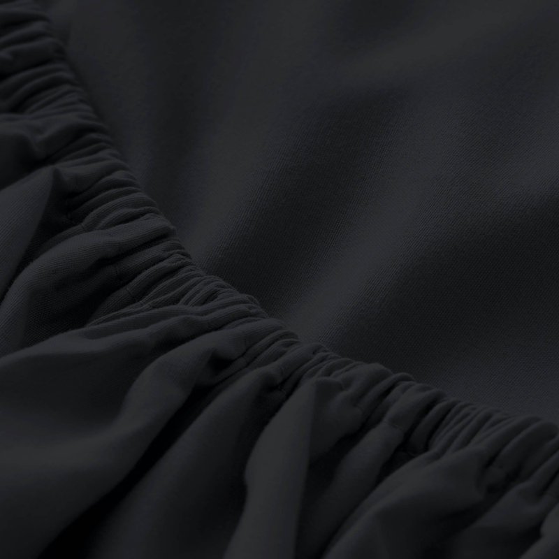 Drap-housse en microfibre, Drap-housse de taille double, Noir