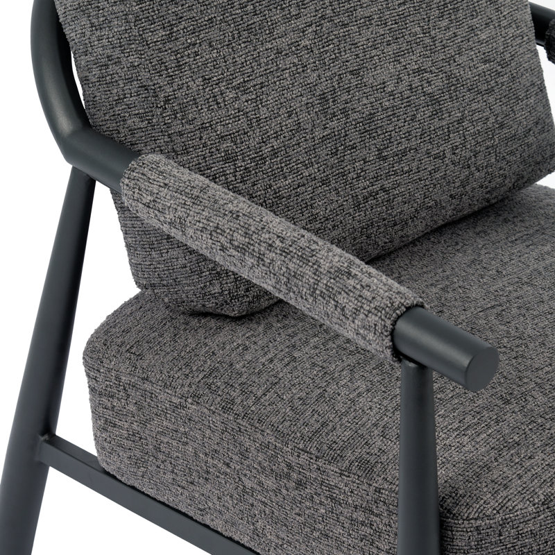 Boucle Accent Lounge Chair Plush Modern Armchair, Gray