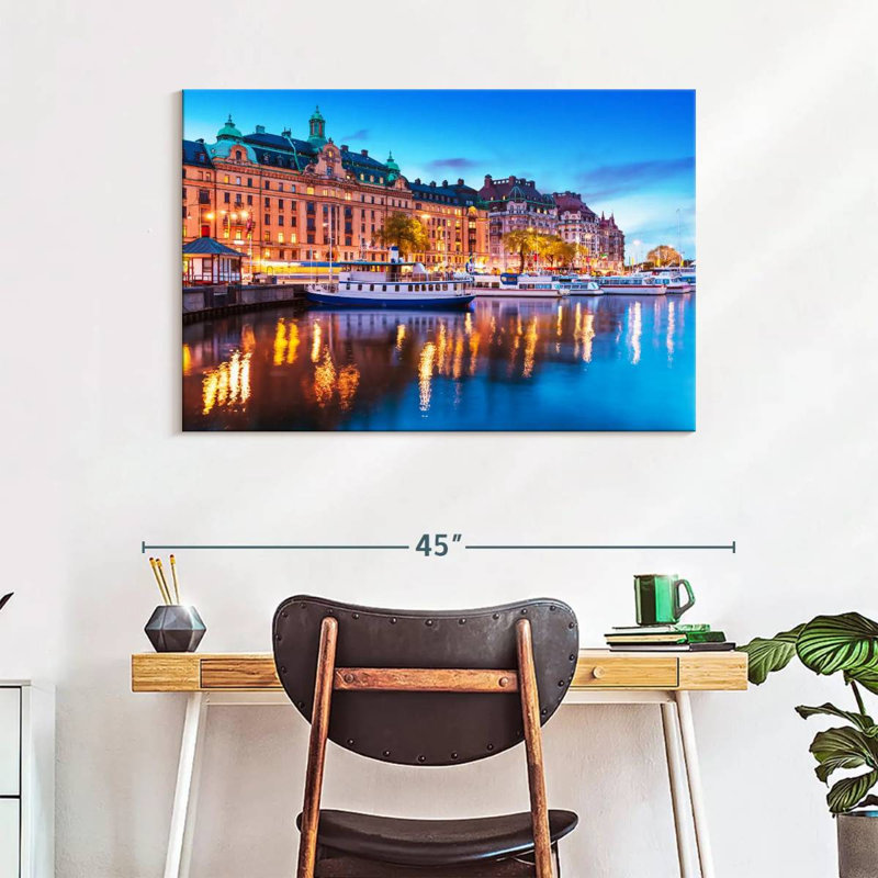 Rorry Evening In Stockholm, 26" H x 39" W