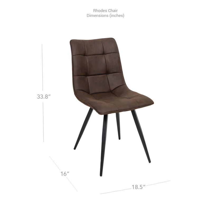 Chaise d'appoint capitonnée, Bleu marine brun