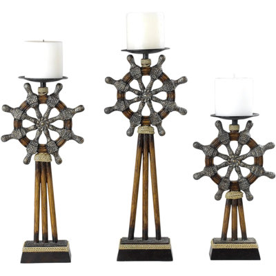 Set of 3 18 " Candlestick with Candle Included