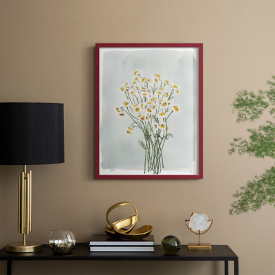 «Chamomile Bouquet I», reproduction encadrée - bois massif
