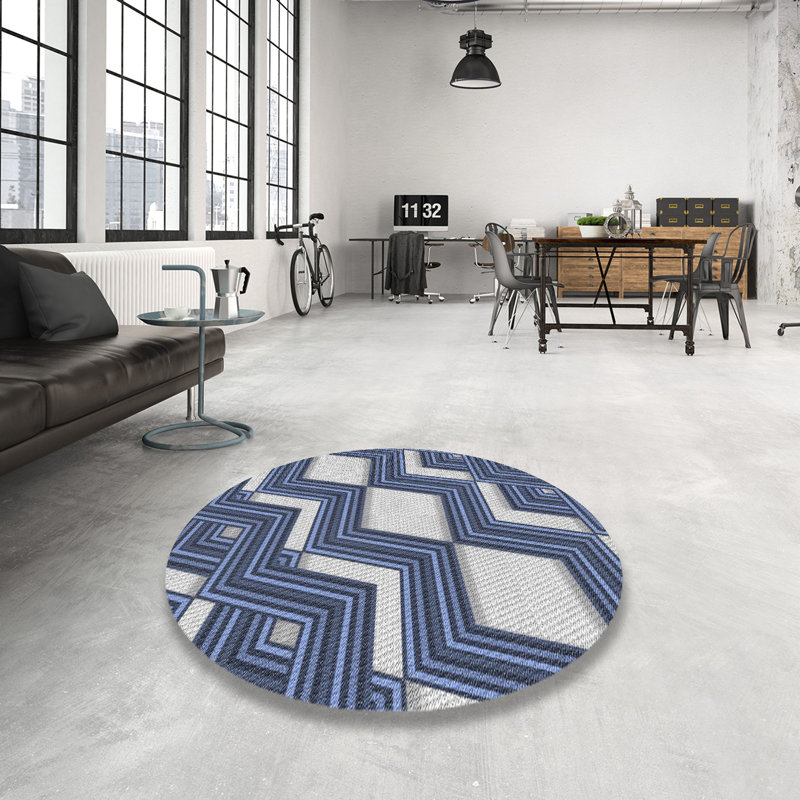 Geometric Indoor Rug, Round 6'