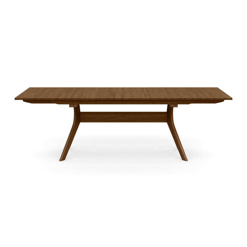 Audrey Extendable Solid Wood Trestle Dining Table, Natural Walnut, 72" L x 42" W