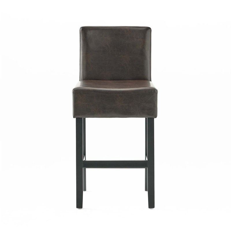 Set Of 2 26" Portman Bonded Leather Counter Height Barstool