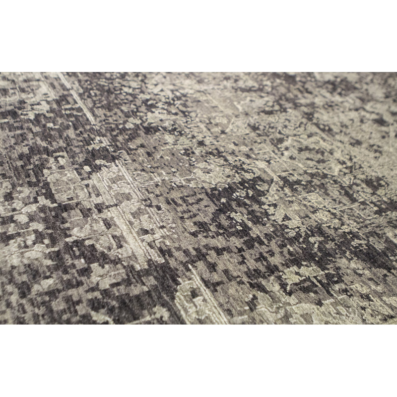 Kohinoor Hand Knotted Wool/Silk Dark Gray Rug