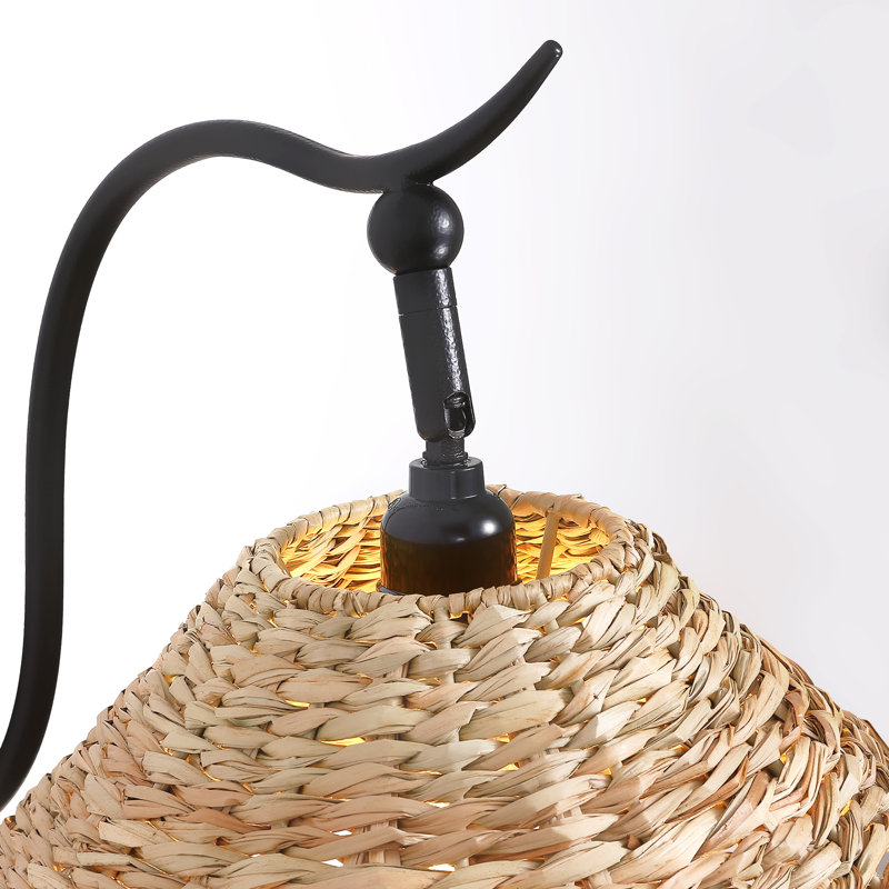 1 - Light Boho Handwoven Wall Sconce With Pull Chain