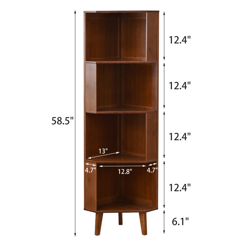 Industrial Cube Shelf Corner Bookshelf Display Storage Tall Multifunctional Stand, (4 Shelves) 58.5"H x 13.8"W x 13.8"D