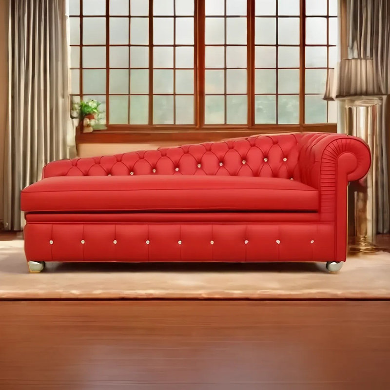 Chaise longue de loisir Neoclassical Home, Orienté à droite, Orangé, Argent argent