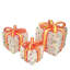 Ensemble de 3 boîtes-cadeaux lumineuses blanches avec des arcs et des bonbons 11 po
