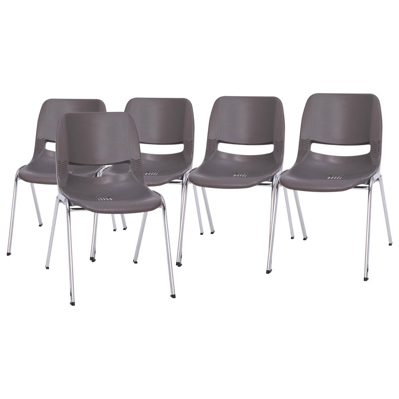 Chaises d'école Keaton, Chrome, Gris, 5