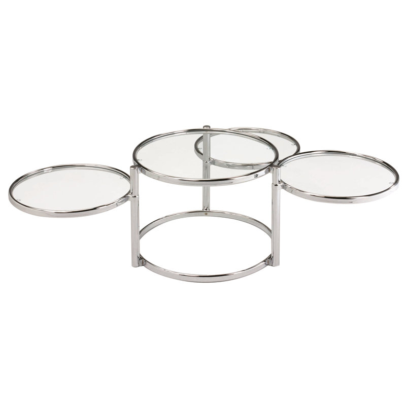 Table basse gigogne moderne avec verre