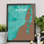 Miami City Map - No Frame Print-65126778