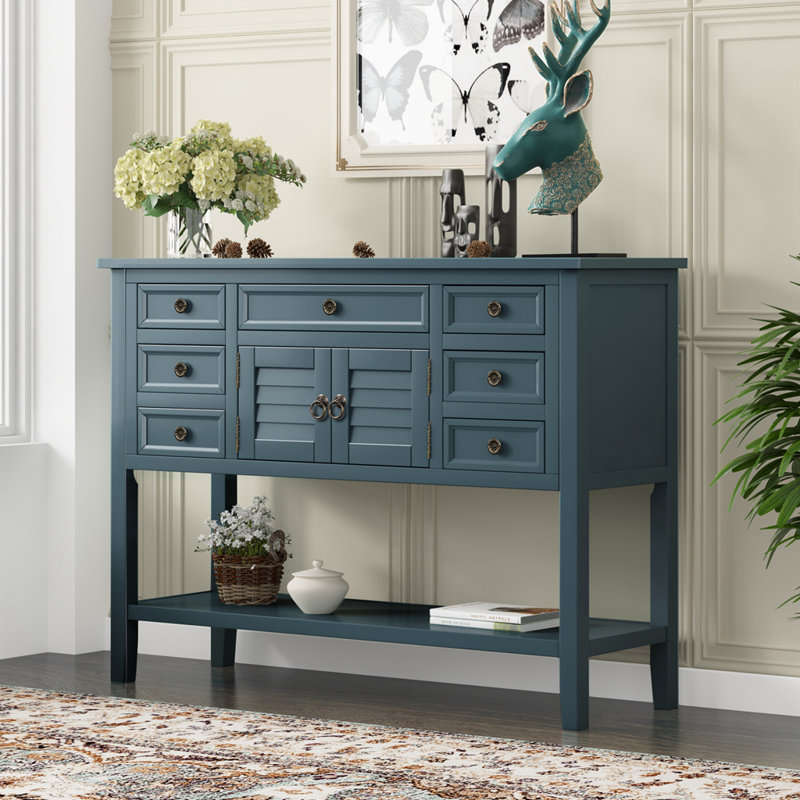 Armoire d'appoint 2 portes Dente, Bleu / gris