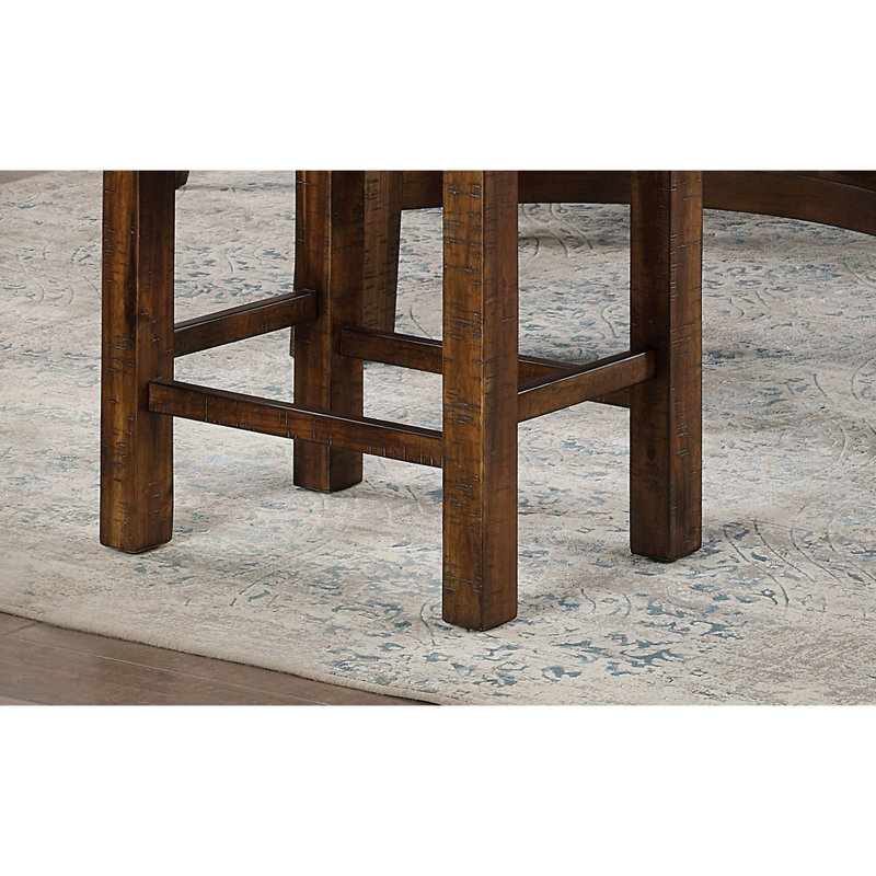 2 tabourets de comptoir de salle à manger, aspect rustique, bois massif, siège en tissu beige, hauteur, coussin,