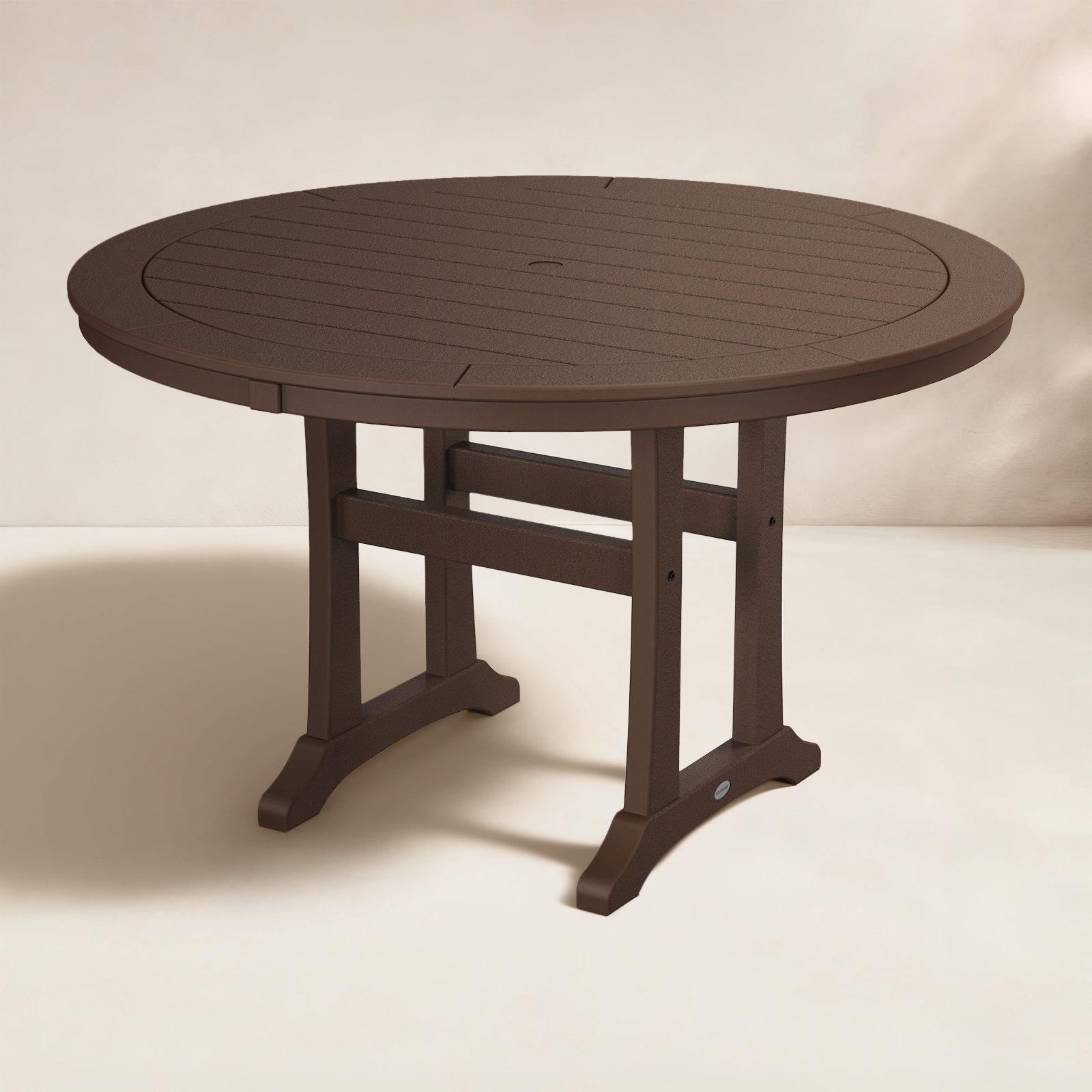 POLYWOOD® Nautical 48" Patio Dining Table, Mahogany
