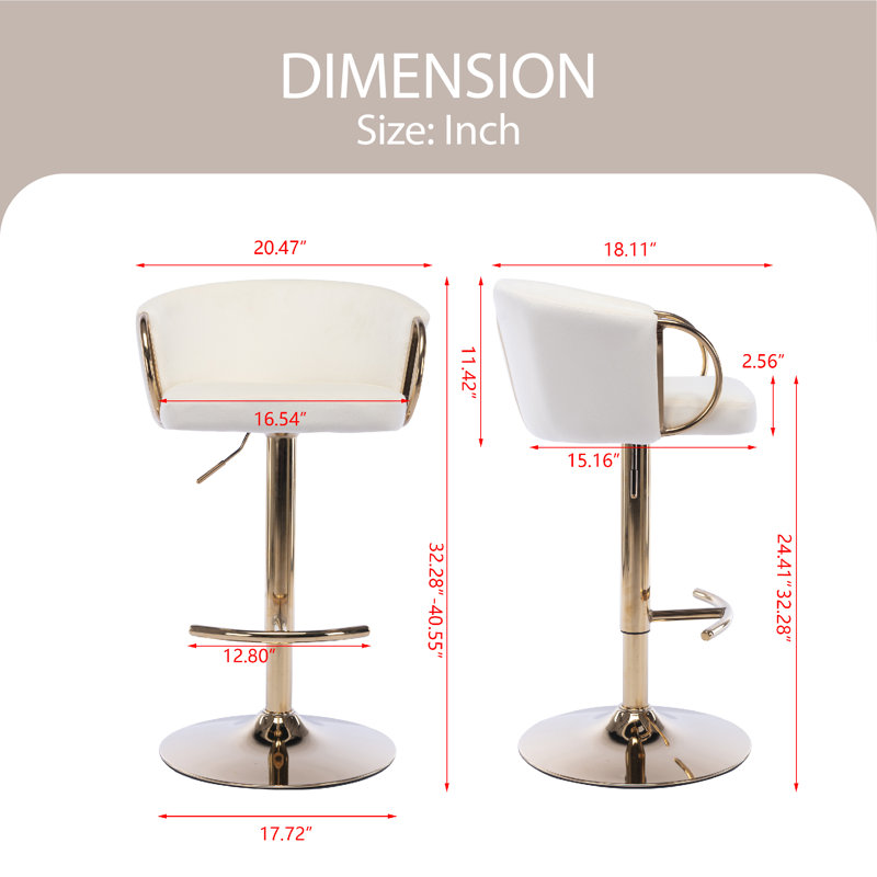 Tabouret de bar Phalynn, Ivoire